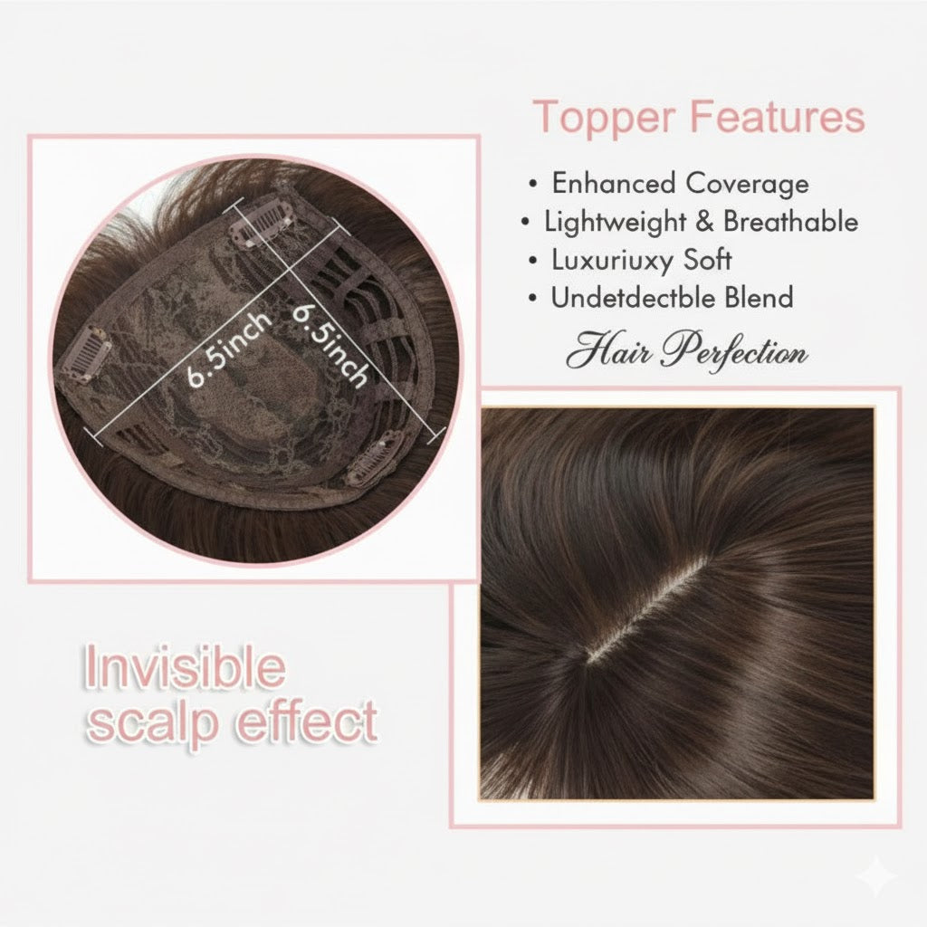 Zebaish Ash Brown Ombre Topper With Golden Highlights
