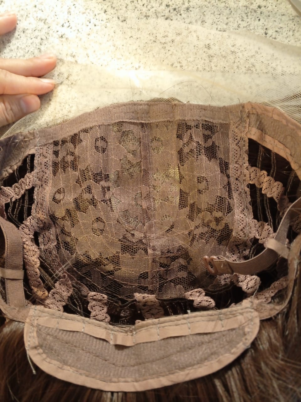 Smokey Walnut Fixed Parting Lace Wig 30" Long Straight Hair For Women Synthetic Hair | Zebaish Wigs & Extensions