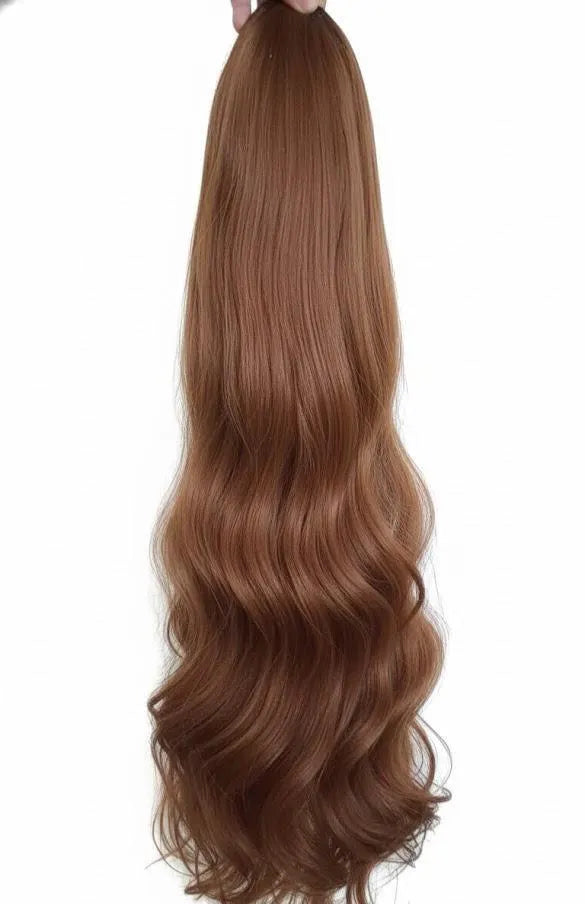 Chest Nut U Shape 7 Clips Extension 28" Long Synthetic Hair | Zebaish Wigs & Extension