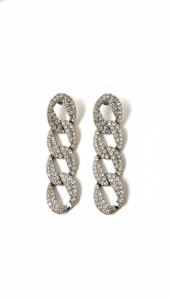 Rhinestone Chandelier Tassel Earring With Crystals.