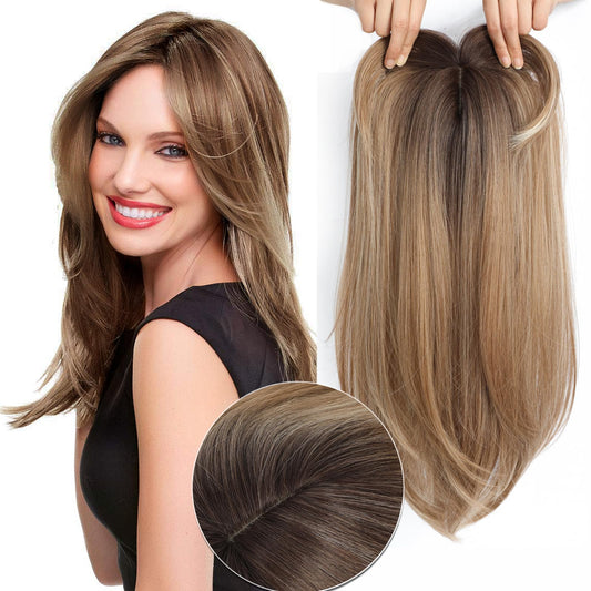 Zebaish Brown Ombre Topper With Golden Blonde Highlights