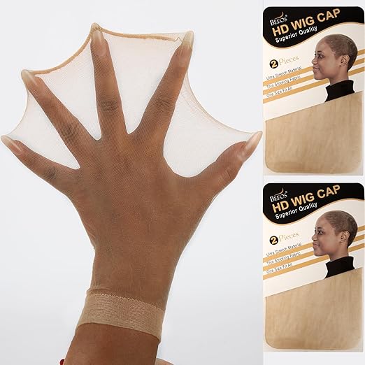 ZEBAISH HD Wig Cap, Pack Of 5 Invisible and Sheer Breathable Ultra-thin Stretchy Stocking Caps Beige Colour