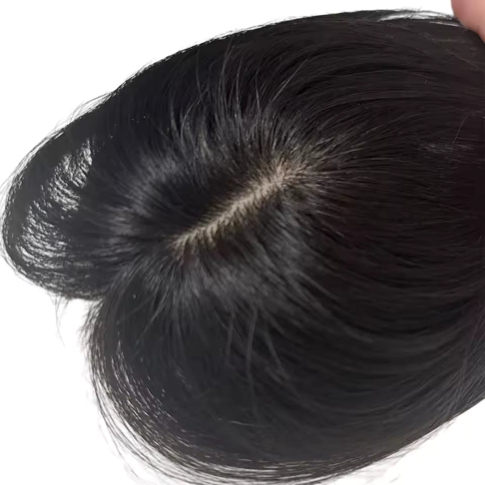Black Brown 2 Clips Patch with Curtain Bangs | Zebaish Wigs and Extensions