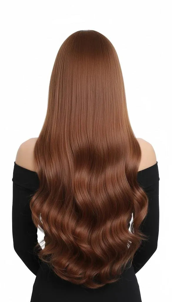 Chest Nut U Shape 7 Clips Extension 28" Long Synthetic Hair | Zebaish Wigs & Extension