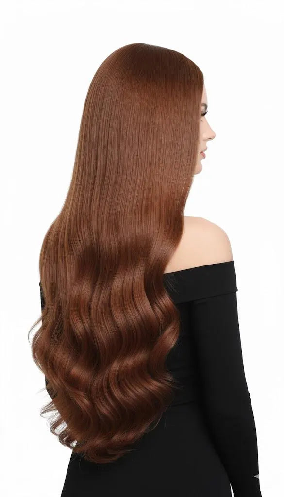 Chest Nut U Shape 7 Clips Extension 28" Long Synthetic Hair | Zebaish Wigs & Extension