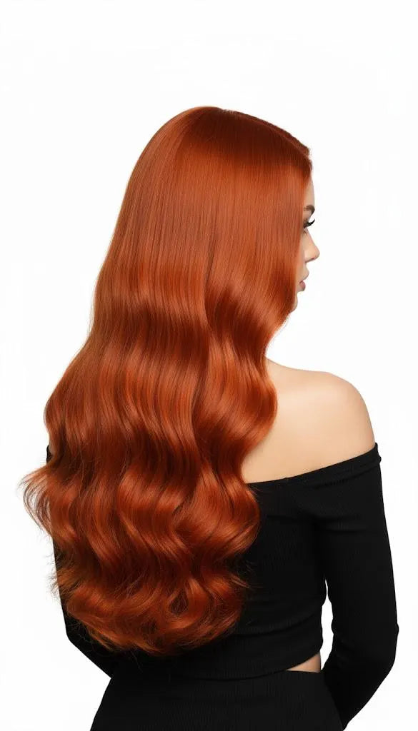 Fiery Copper 24" Long Wavy Hair Extension Synthetic Hair | Zebaish Wigs & Extension