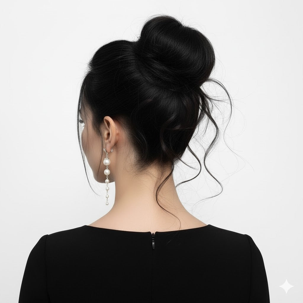 Dark Brown Messy Srunchy Bun Hair Piece for Thin Hair Women Synthetic Chignon | Zebaish Wigs and Extensions