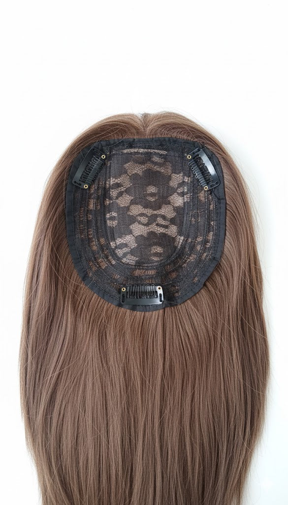 Zebaish Brown Ombre Topper With Golden Blonde Highlights | Zebaish Wigs & Extensions