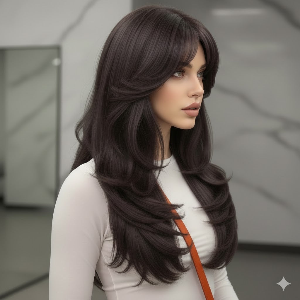 Zebaish Dark Brown 3 Clips Topper Synthetic Hair For Thinning Hair | Zebaish Wigs & Extensions