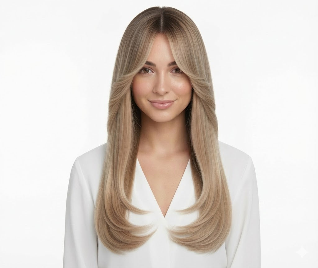 Smokey Blonde Ombre 3 Clips Topper 24" Long(7697) Synthetic Hair | Zebaish Wigs & Extensions