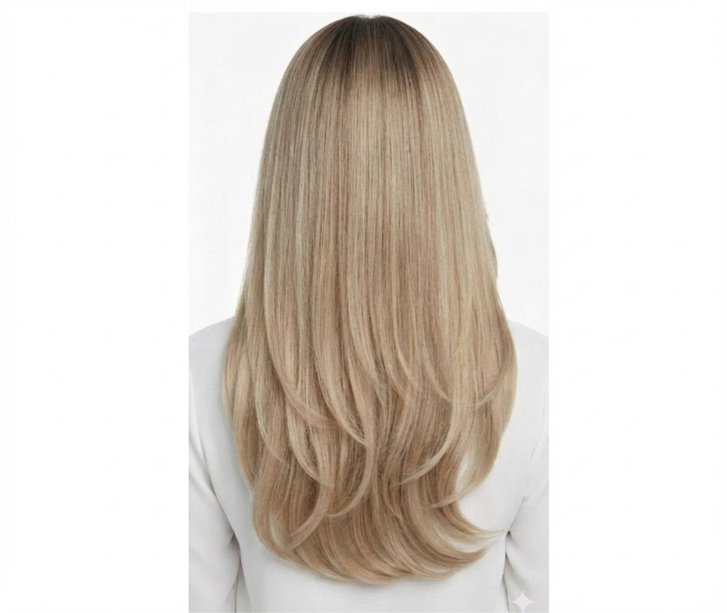 Smokey Blonde Ombre 3 Clips Topper 24" Long(7697) Synthetic Hair | Zebaish Wigs & Extensions