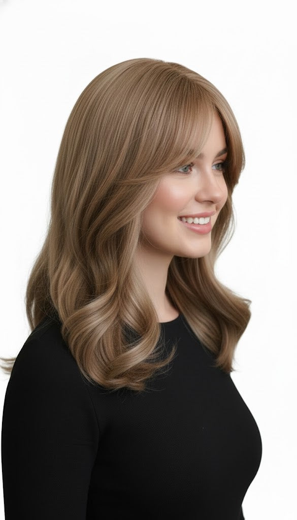 Honey Blonde 16" Long Bob Wavy Wig For Women Synthetic Hair | Zebaish Wigs & Extensions