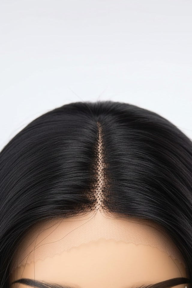 13*4 Black Front Lace Wig 32" Long Straight Synthetic Hair By Zebaish | Zebaish Wigs & Extensions