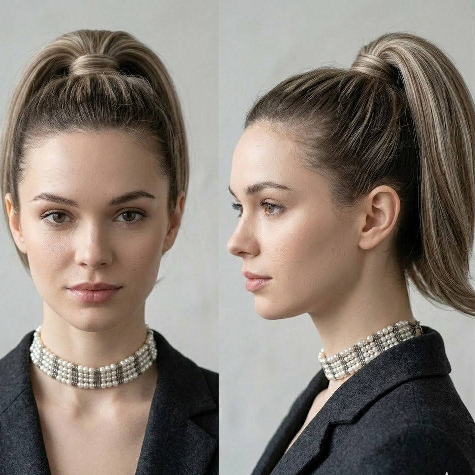 Messy Chignon Ivory Blonde Color Hair Extension, 8-Inch Synthetic Fiber Updo, Volume Scrunchie With elastic band | Zebaish Wigs And Extensions