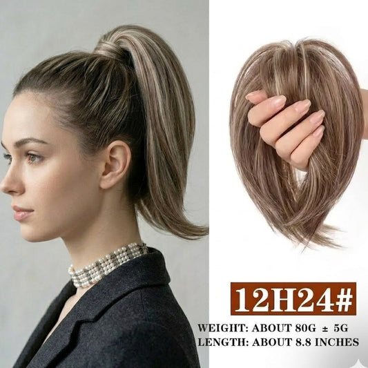 Messy Chignon Ivory Blonde Color Hair Extension, 8-Inch Synthetic Fiber Updo, Volume Scrunchie With elastic band | Zebaish Wigs And Extensions