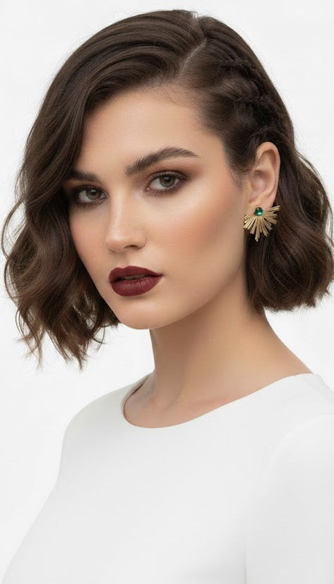 Peacock Leaft Studs | Zebaish Wigs & Extensions